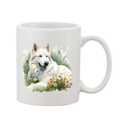 Mug - 11oz - White Swiss Shepherd 6 (GSD)