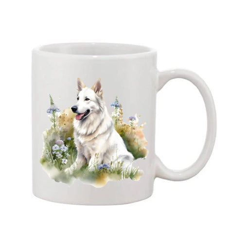 Mug - 11oz - White Swiss Shepherd 4 (GSD)