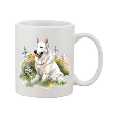 Mug - 11oz - White Swiss Shepherd 4 (GSD)