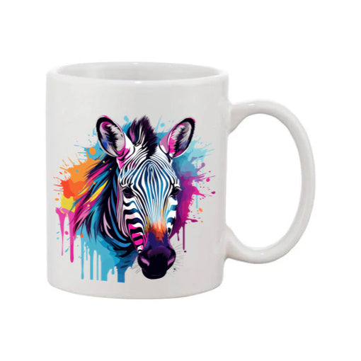 Mug - 11oz - Zebra in vibrant watercolours 2
