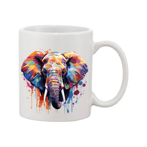 Mug - 11oz - Elephant in vibrant watercolours 3