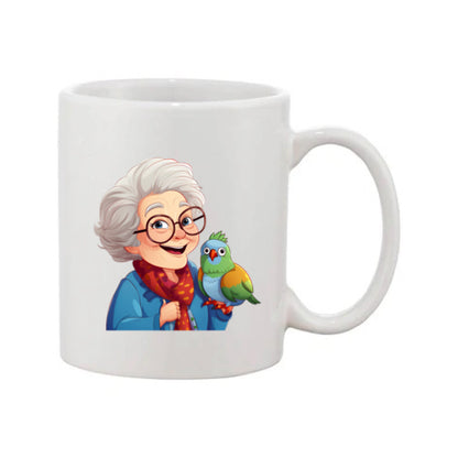 Mug - 11oz - OAP - Lady with a bird 1