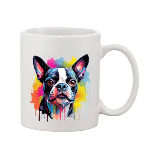 Mug - 11oz - Boston Terrier in vibrant watercolours 1