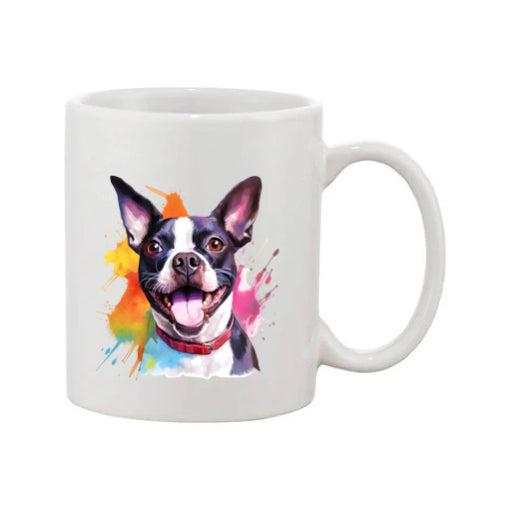 Mug - 11oz - Boston Terrier in vibrant watercolours 4