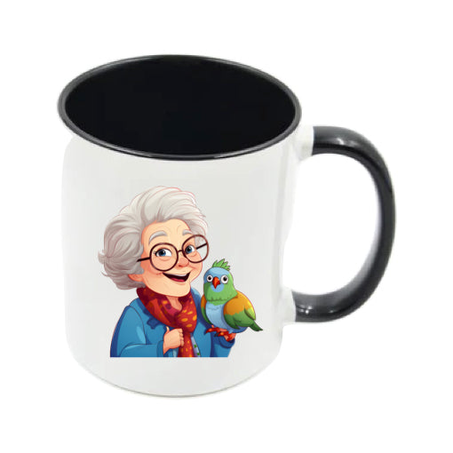 Mug - 11oz - OAP - Lady with a bird 1