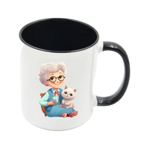 Mug - 11oz - OAP - Lady with a cat