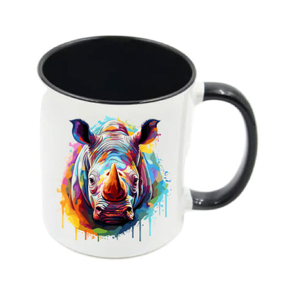 Mug - 11oz - Rhino in vibrant watercolours 1