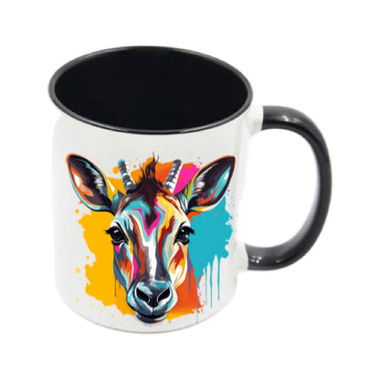 Mug - 11oz - Gazelle in vibrant watercolours 1