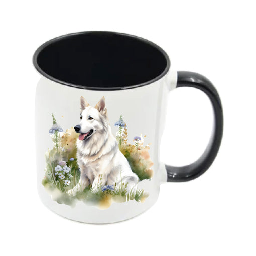 Mug - 11oz - White Swiss Shepherd 4 (GSD)