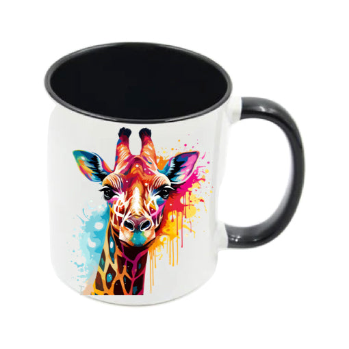 Mug - 11oz - Giraffe in vibrant watercolours 1