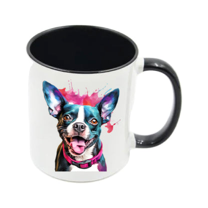 Mug - 11oz - Boston Terrier in vibrant watercolours 2