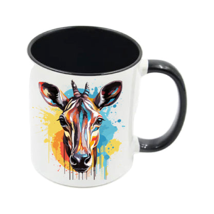 Mug - 11oz - Gazelle in vibrant watercolours 2