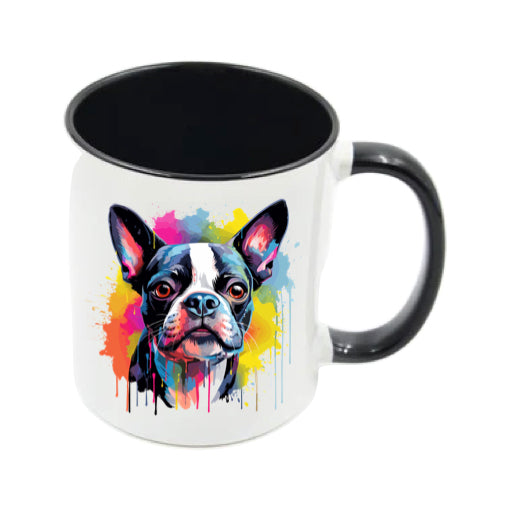 Mug - 11oz - Boston Terrier in vibrant watercolours 1