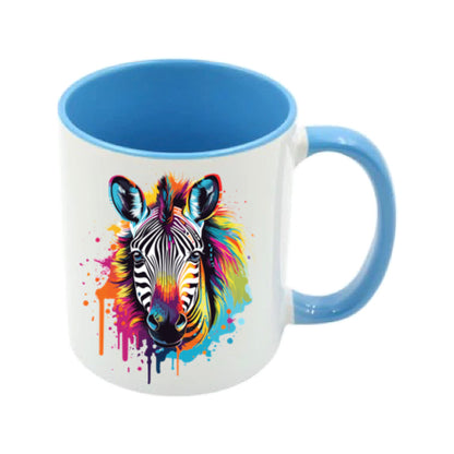 Mug - 11oz - Zebra in vibrant watercolours 1
