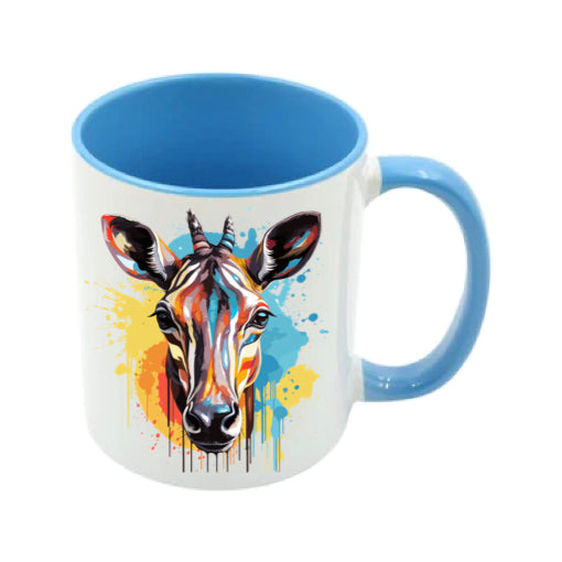 Mug - 11oz - Gazelle in vibrant watercolours 2