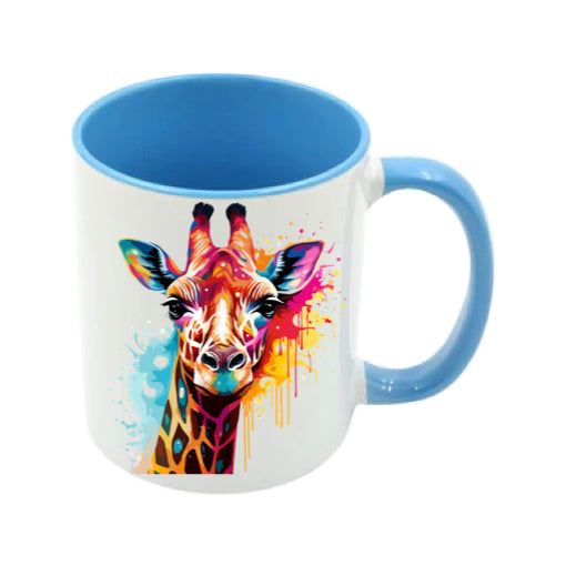 Mug - 11oz - Giraffe in vibrant watercolours 1