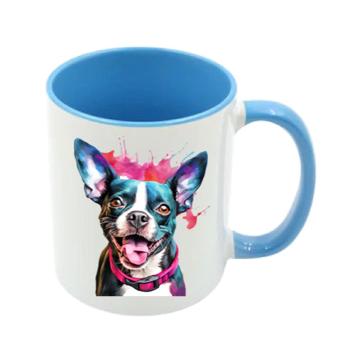 Mug - 11oz - Boston Terrier in vibrant watercolours 2