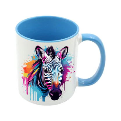 Mug - 11oz - Zebra in vibrant watercolours 2