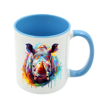 Mug - 11oz - Rhino in vibrant watercolours 1