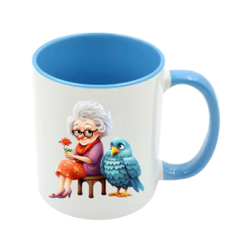 Mug - 11oz - OAP - Lady with a bird 3