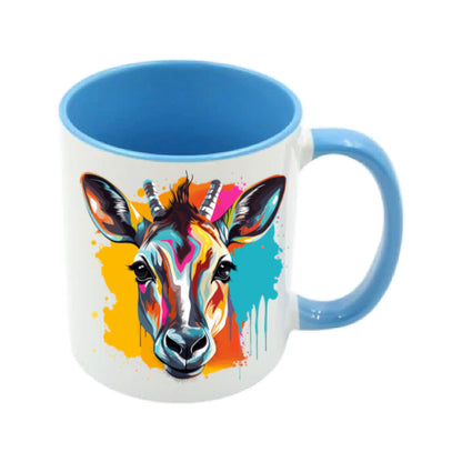 Mug - 11oz - Gazelle in vibrant watercolours 1