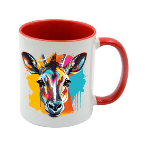 Mug - 11oz - Gazelle in vibrant watercolours 1