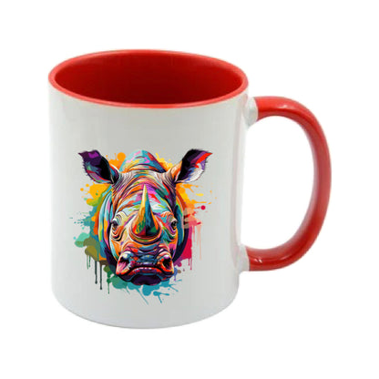 Mug - 11oz - Rhino in vibrant watercolours 2