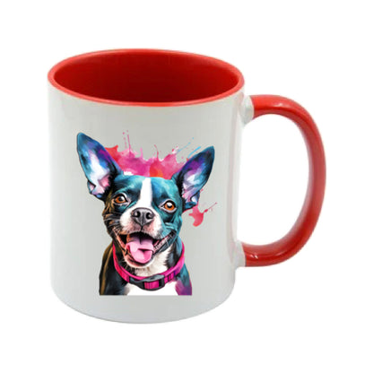 Mug - 11oz - Boston Terrier in vibrant watercolours 2