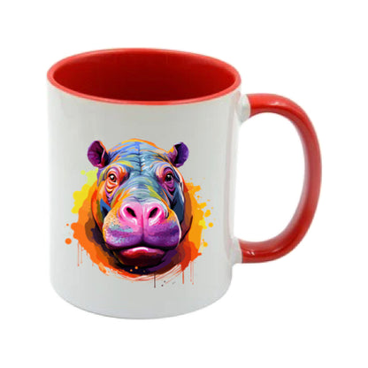 Mug - 11oz - Hippo in vibrant watercolours 2