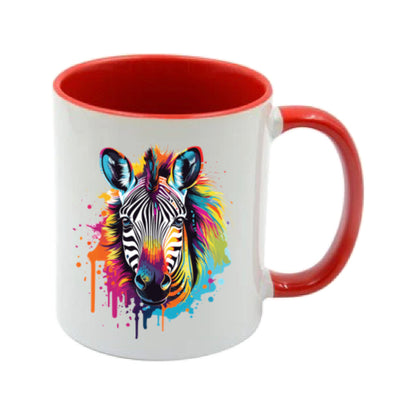 Mug - 11oz - Zebra in vibrant watercolours 1