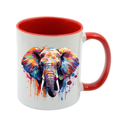 Mug - 11oz - Elephant in vibrant watercolours 3
