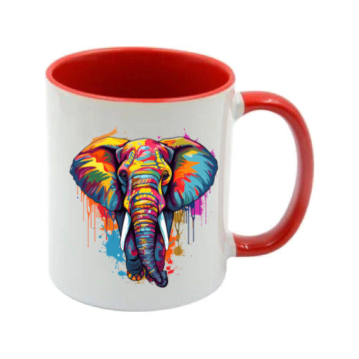 Mug - 11oz - Elephant in vibrant watercolours 2