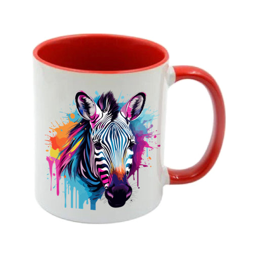 Mug - 11oz - Zebra in vibrant watercolours 2