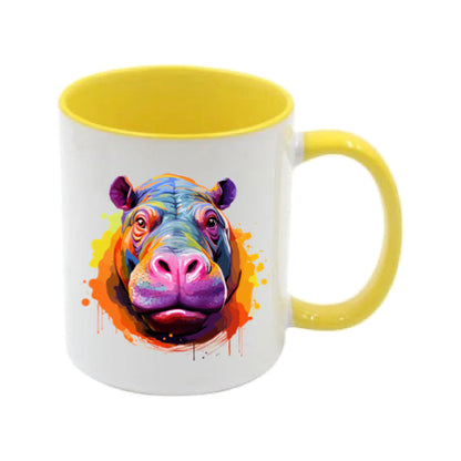 Mug - 11oz - Hippo in vibrant watercolours 2