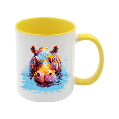 Mug - 11oz - Hippo in vibrant watercolours 1