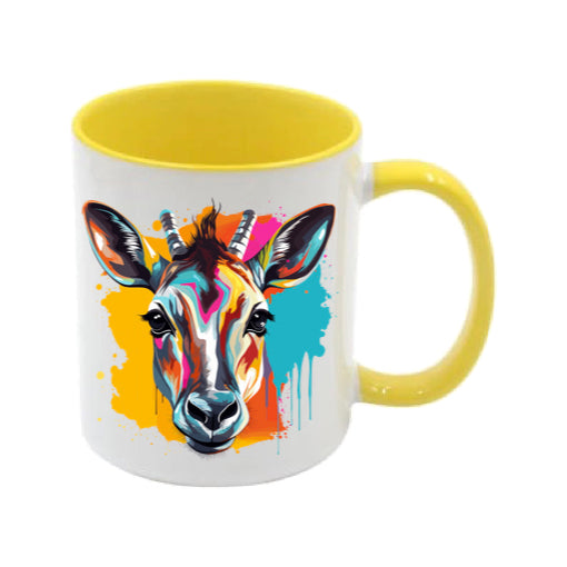 Mug - 11oz - Gazelle in vibrant watercolours 1