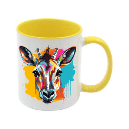 Mug - 11oz - Gazelle in vibrant watercolours 1