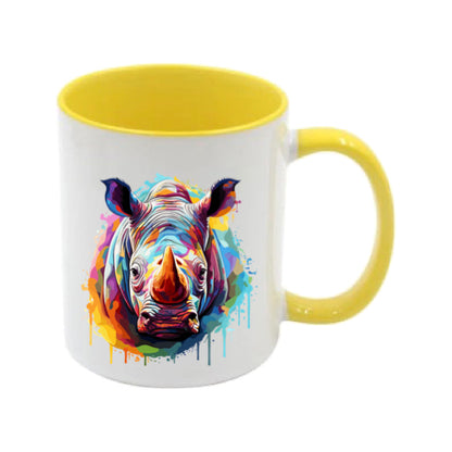 Mug - 11oz - Rhino in vibrant watercolours 1