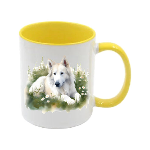 Mug - 11oz - White Swiss Shepherd 2 (GSD)