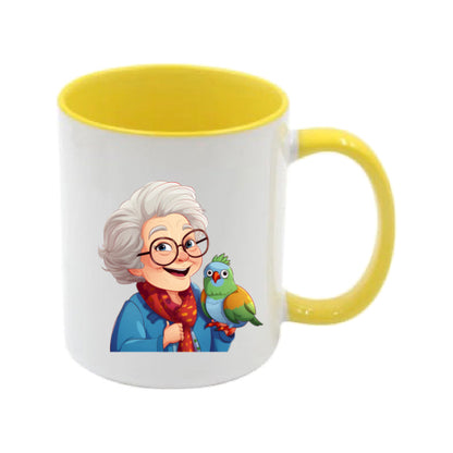 Mug - 11oz - OAP - Lady with a bird 1