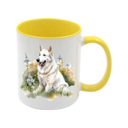 Mug - 11oz - White Swiss Shepherd 4 (GSD)
