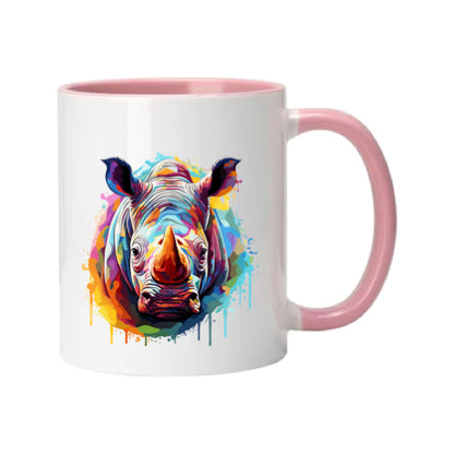 Mug - 11oz - Rhino in vibrant watercolours 1