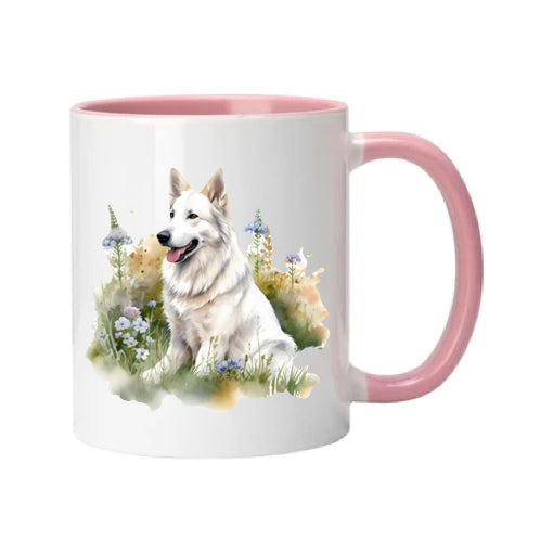 Mug - 11oz - White Swiss Shepherd 4 (GSD)