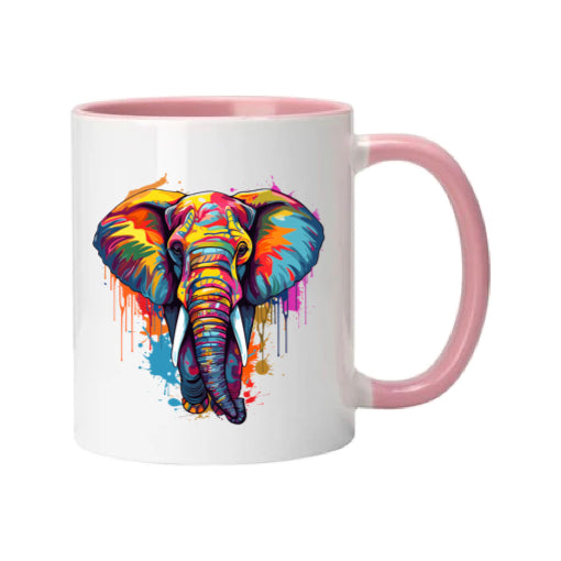 Mug - 11oz - Elephant in vibrant watercolours 2