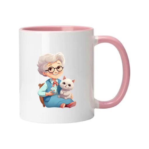 Mug - 11oz - OAP - Lady with a cat