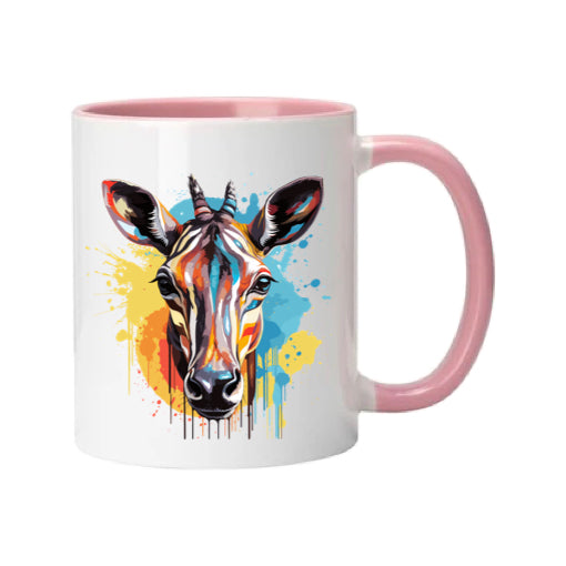 Mug - 11oz - Gazelle in vibrant watercolours 2