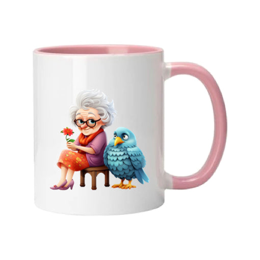 Mug - 11oz - OAP - Lady with a bird 3