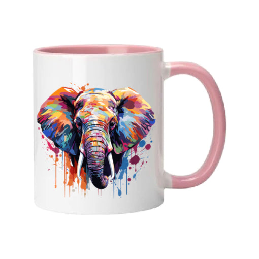 Mug - 11oz - Elephant in vibrant watercolours 3