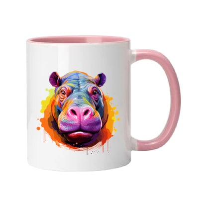 Mug - 11oz - Hippo in vibrant watercolours 2