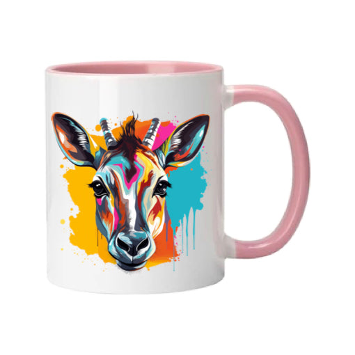Mug - 11oz - Gazelle in vibrant watercolours 1